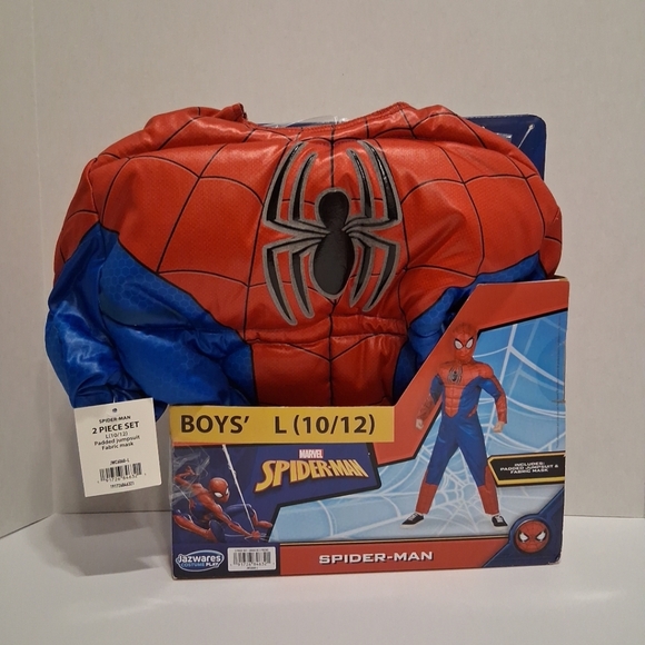 Marvel Spider-Man Padded Jumpsuit & Mask Costume, Boys' Large (10/12) NEW - Picture 6 of 8